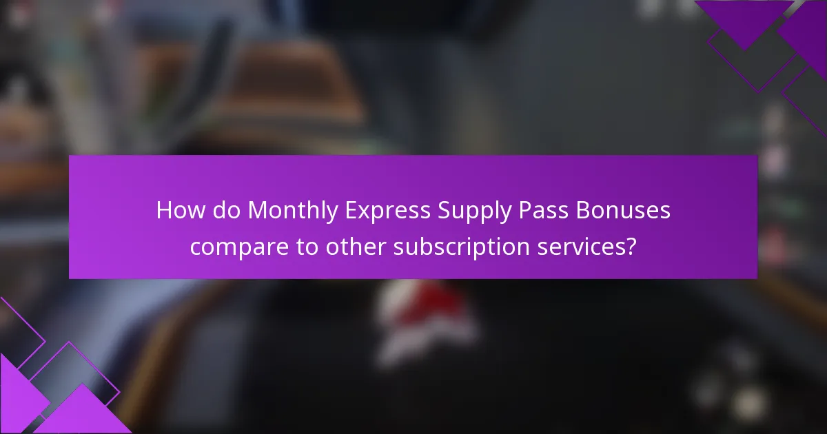 How do Monthly Express Supply Pass Bonuses compare to other subscription services?