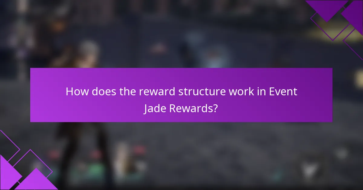 How does the reward structure work in Event Jade Rewards?