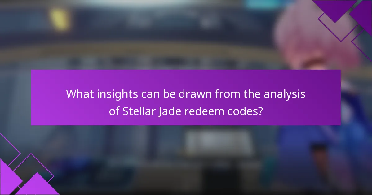 What insights can be drawn from the analysis of Stellar Jade redeem codes?